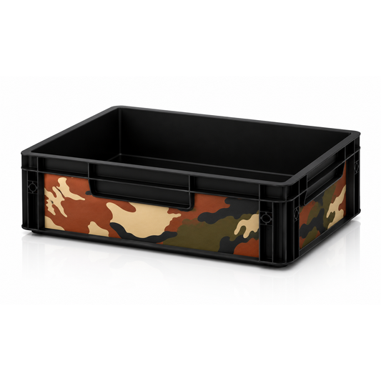 Camouflage Tarnmuster in Grün, Braun und Beige für Eurobox Sticker-Set von OctoVan