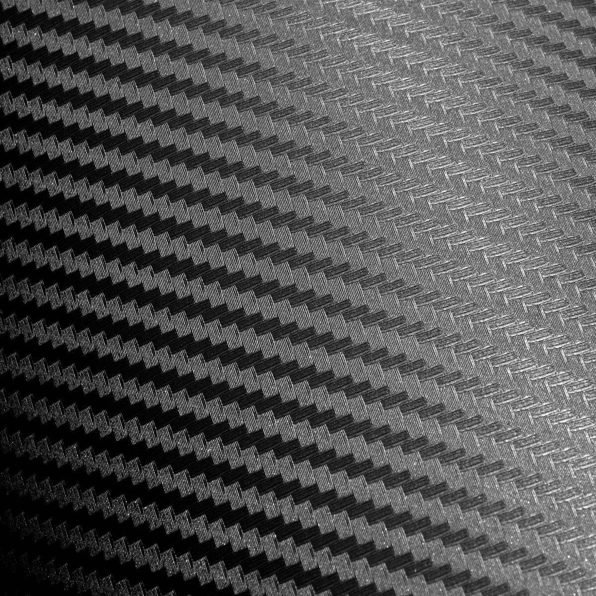 Detailansicht der schwarzen 3D Carbonfolie mit strukturierter Oberfläche für Eurobox Sticker-Sets.