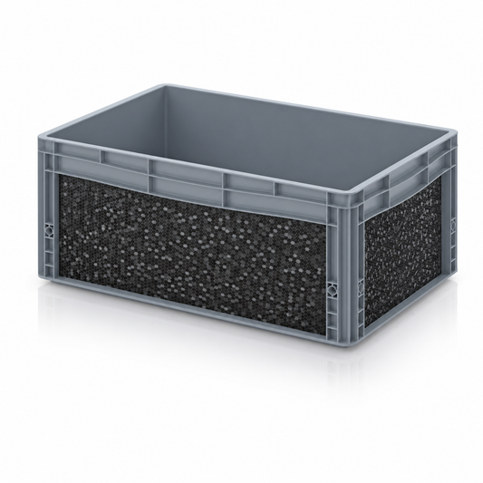 AUER Eurobox 60 × 40 × 27 cm mit OctoVan DIY-Folienset Hexagon Black