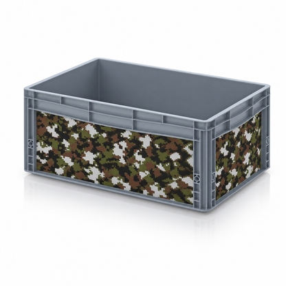 AUER Eurobox 60 × 40 × 27 cm mit digitaler NATO-Camouflage-Folie
