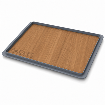 Grauer Eurobox Deckel 40 × 30 cm mit Folienset in warmer Holzoptik