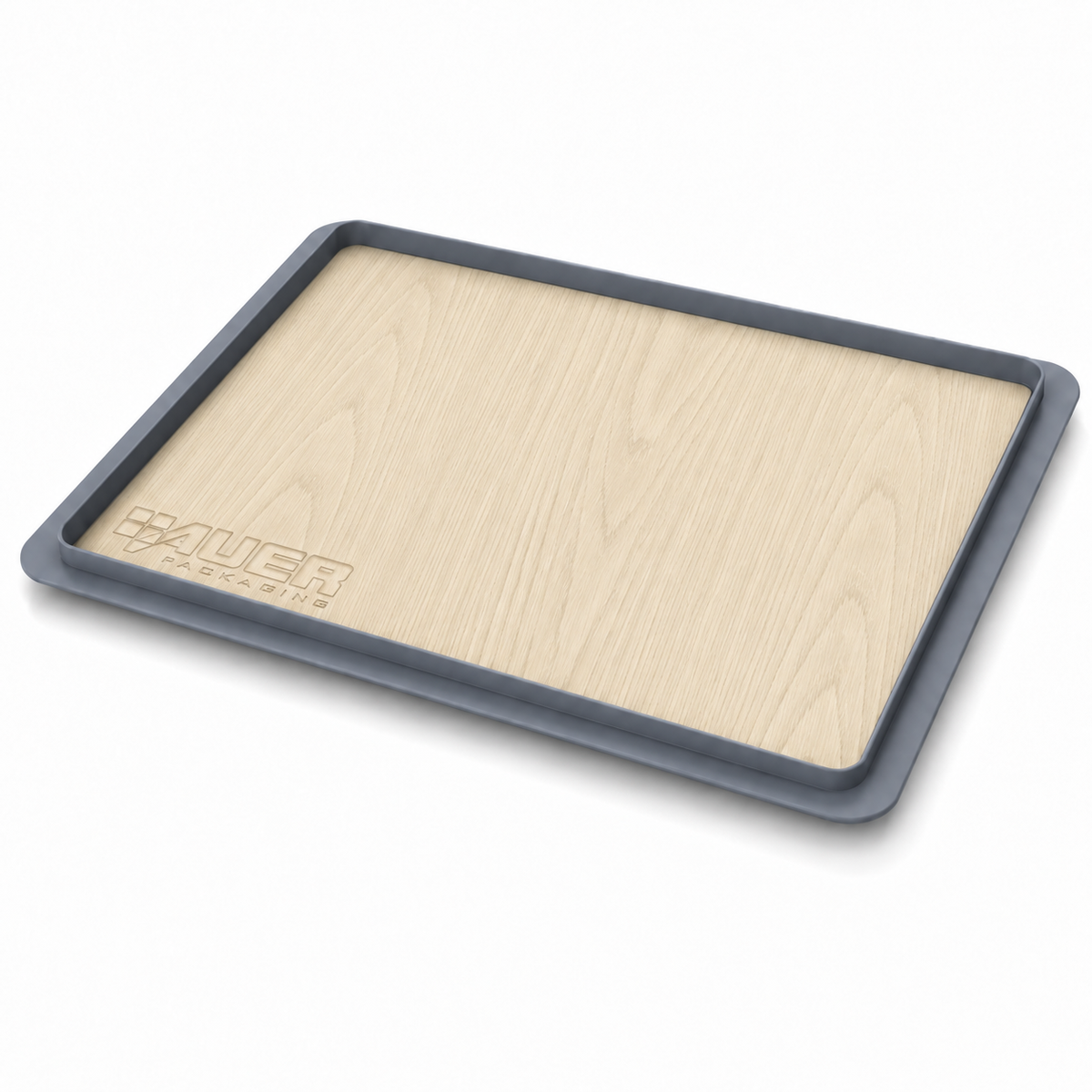 Grauer Eurobox Deckel 40 × 30 cm mit Folienset in weißer Eiche Holzoptik
