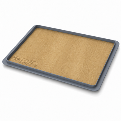 Grauer Eurobox Deckel 40 × 30 cm mit Folienset in heller Eiche Holzoptik