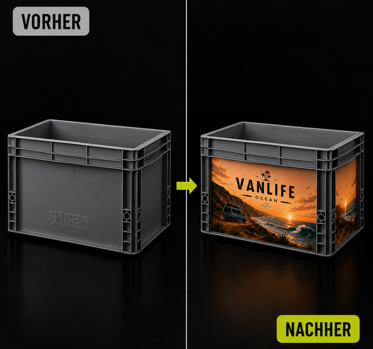 Auer Eurobox Vorher und Nacher.