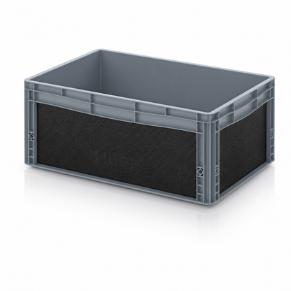 AUER Eurobox 60 × 40 × 27 cm mit schwarzer Ledereffekt-Folie von OctoVan