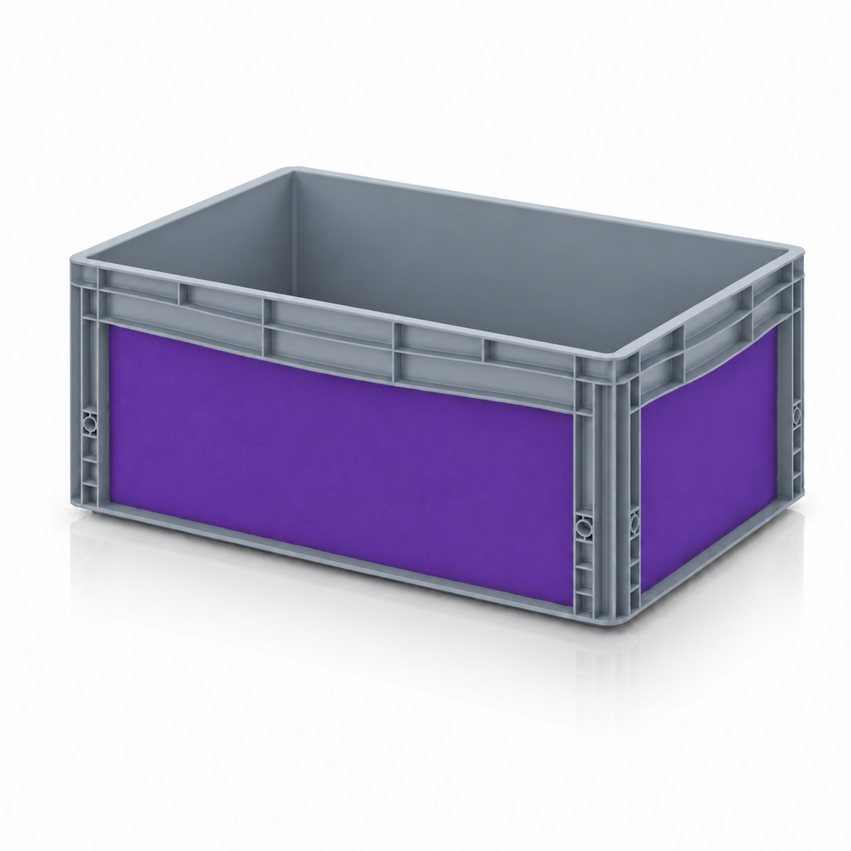 Graue AUER Eurobox 60 × 40 × 27 cm mit violetter DIY-Folie von OctoVan
