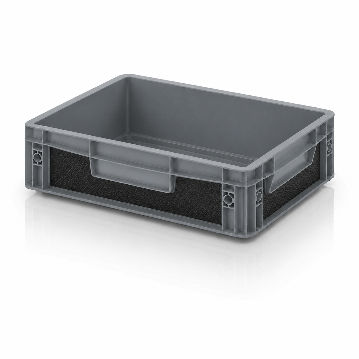 Graue Eurobox Sticker-Set Ledereffekt schwarz 40 × 30 × 12 cm