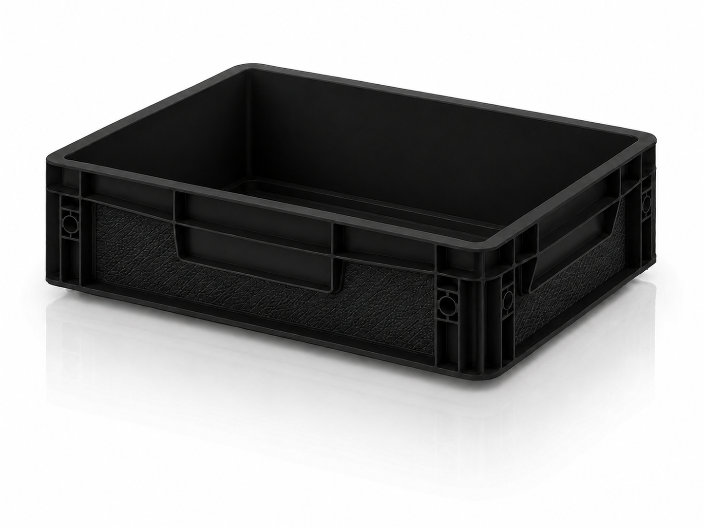 Schwarze Eurobox Sticker-Set Ledereffekt schwarz 40 × 30 × 12 cm