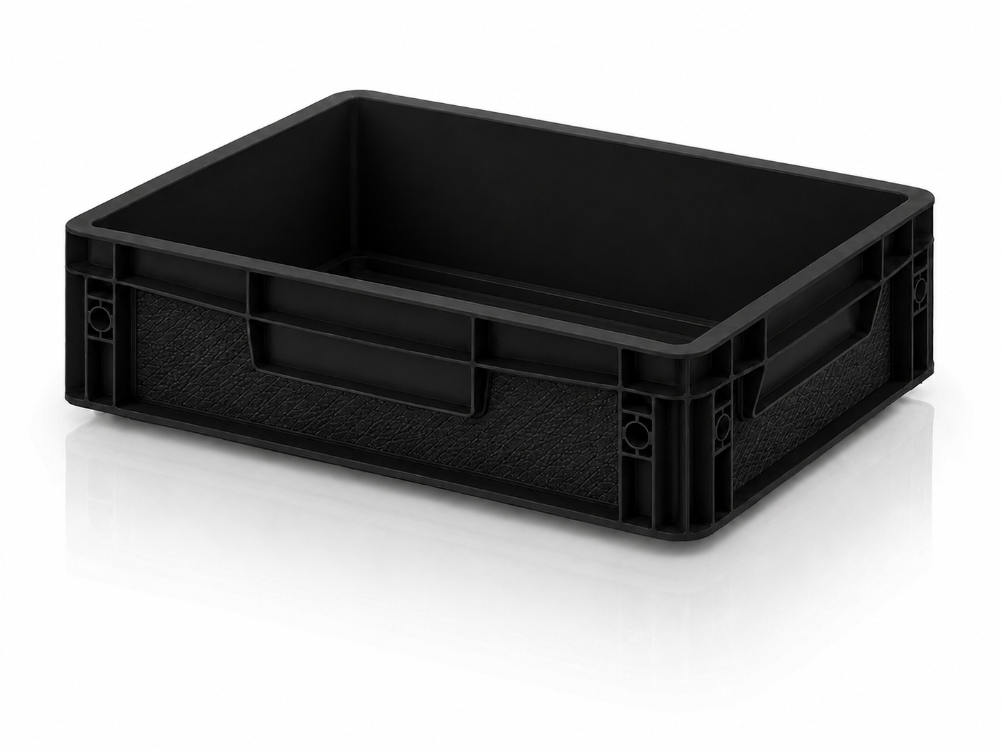 Schwarze Eurobox Sticker-Set Ledereffekt schwarz 40 × 30 × 12 cm