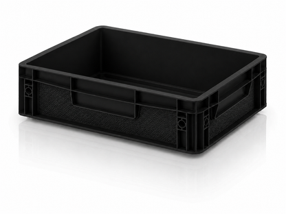 Schwarze Eurobox Sticker-Set Ledereffekt schwarz 40 × 30 × 12 cm