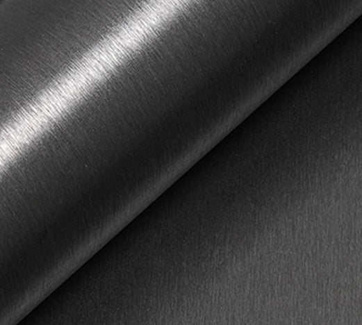 Gebürstete Metallic-Folie in Anthrazit als Nahaufnahme für Eurobox Sticker-Set von OctoVan.