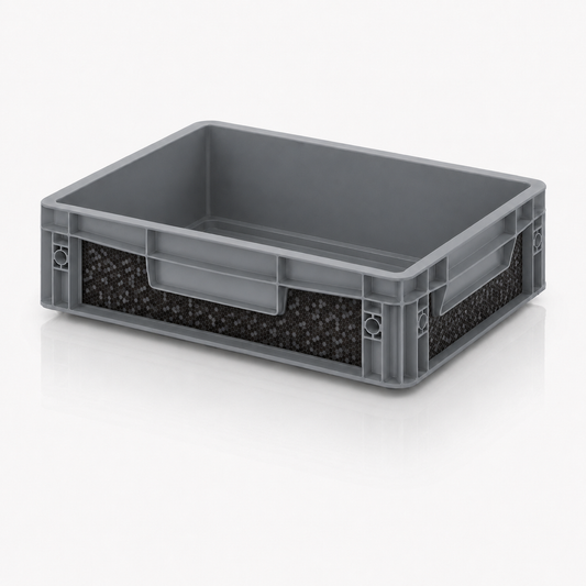 Eurobox Sticker-Set Carbon Black für Eurobox 40 x 30 x 12 cm mit passgenauer Carbonfolie auf Front- und Seitenflächen