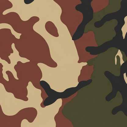 Camouflagefolie in Grün, Braun, Beige und Schwarz als Nahaufnahme für OctoVan Eurobox Sticker-Set.