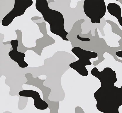 Camouflagefolie in Schwarz, Grau und Weiß als Nahaufnahme für OctoVan Eurobox Sticker-Set.
